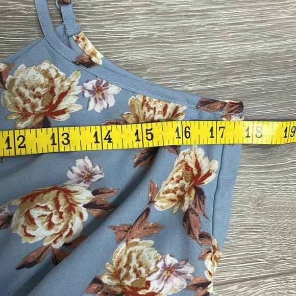 NWOT Three Pink Hearts Blue Floral Spaghetti Strap Dress XL - Picture 9 of 16